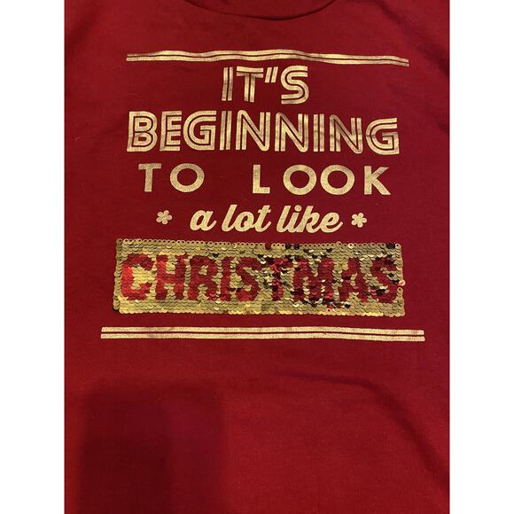 Vintage Francesca's Sequin Changeable Cocktails Christmas Long Sleeve SM Top - Picture 3 of 8